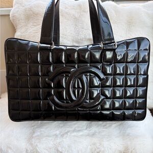Chanel Black Chocolate Bar Tote